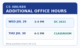 Strongly downsampled office-hours announcement with unreadable small text