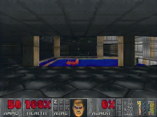 A Doom scene generated by NeuralOS