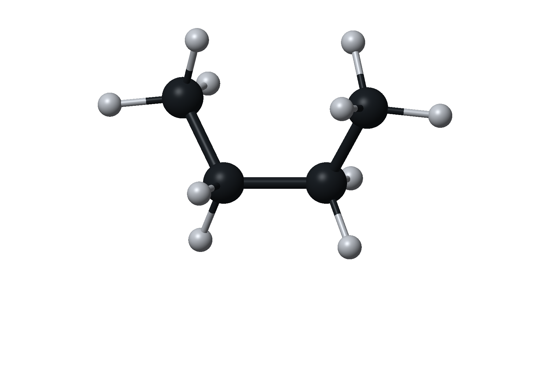 Illustrative butane molecule in a bent conformation